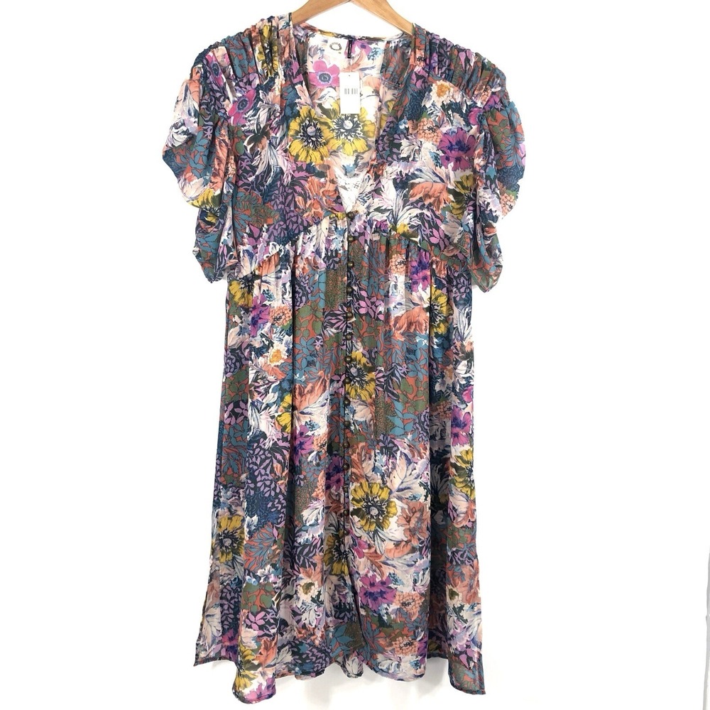 Anthropologie Akemi + Kin Valencia Floral‎ Dress Sz XS Babydoll Cottage Core NEW